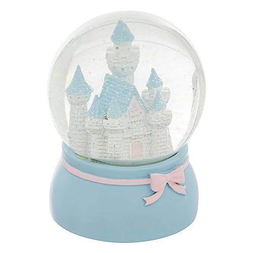 Atmosphera - Schneekugel Château Harz & Glas - blau - D.10 cm - Blau von ATMOSPHERA CREATEUR D'INTERIEUR