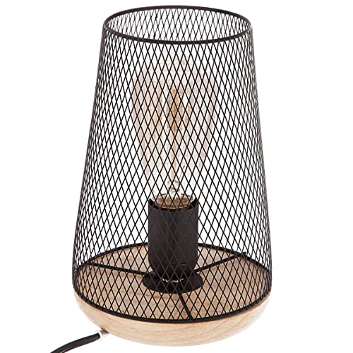 Schwarze Holzlampe aus Metall H23 von ATMOSPHERA CREATEUR D'INTERIEUR