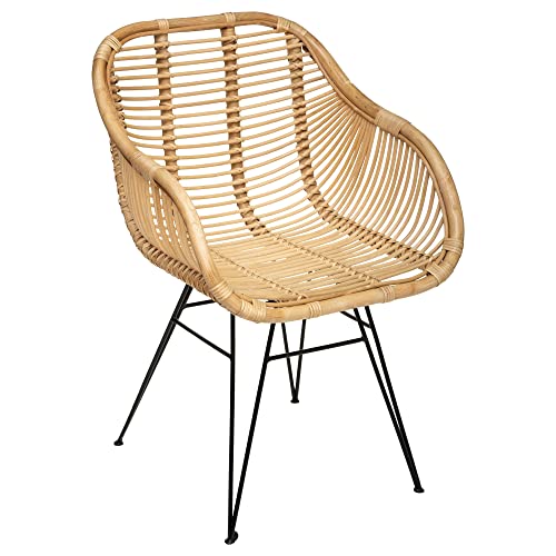 Atmosphera - Sessel Koeta - Metall & Rattan - Beige von ATMOSPHERA CREATEUR D'INTERIEUR