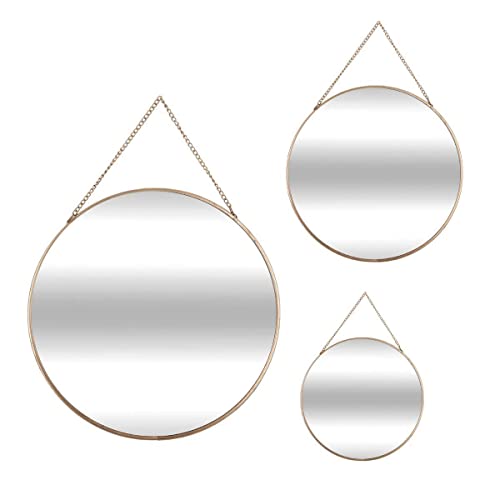 Atmosphera - Set aus 3 runden Spiegeln - goldfarben - Gold von ATMOSPHERA CREATEUR D'INTERIEUR