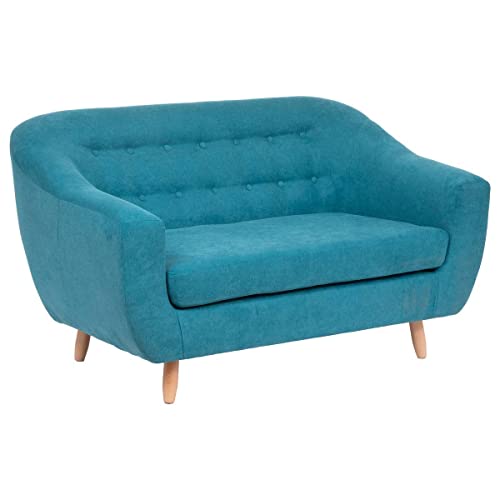 Sofa Retro - 2-sitzig - entenblau - Blaugrün - Atmosphera créateur d'intérieur von ATMOSPHERA CREATEUR D'INTERIEUR