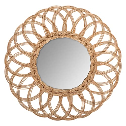 Atmosphera - Spiegel Blume - Rattan D 50 cm - Kastanienbraun von ATMOSPHERA CREATEUR D'INTERIEUR