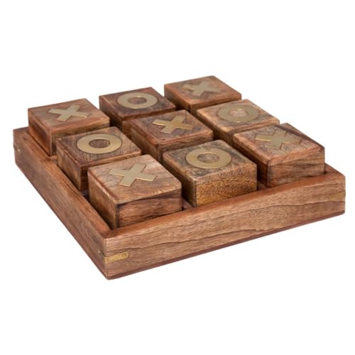 Spiel Tic Tac Toe Holz 23x23 Beige Medium von ATMOSPHERA CREATEUR D'INTERIEUR