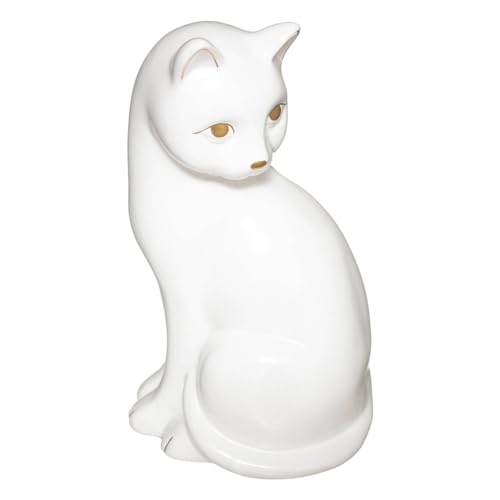 Atmosphera - Statuette "Katze" - Keramik - weiß - H26 cm - Weiß von ATMOSPHERA CREATEUR D'INTERIEUR