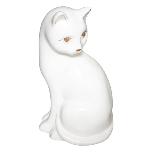 Atmosphera - Statuette Katze - Keramik - weiß - H26 cm - Weiß von ATMOSPHERA CREATEUR D'INTERIEUR