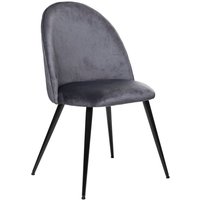 Stuhl Slano - grau - Samt - schwarze Metallbeine Atmosphera créateur d'intérieur von ATMOSPHERA