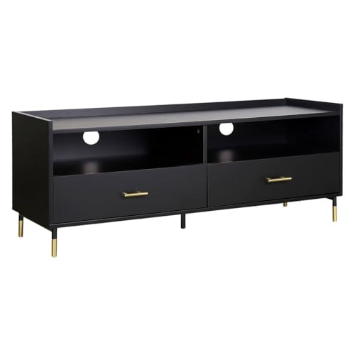 Atmosphera - TV-Möbel Tedy - 2 Türen - Holz und Metall - schwarz - Schwarz Atmosphera - TV-Möbel Tedy - 2 Türen - Holz und Metall - schwarz - Schwarz von ATMOSPHERA CREATEUR D'INTERIEUR