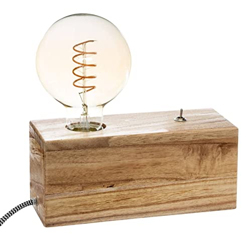 Tafellamp voet - Natuurlijke houten basis vintage Industri«le stijl voor Gloeilamp von ATMOSPHERA CREATEUR D'INTERIEUR