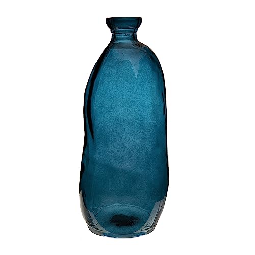 Atmosphera - Vase Dame Jeanne - recyceltes Glas - sturmblau H 35 cm - Blau von ATMOSPHERA CREATEUR D'INTERIEUR