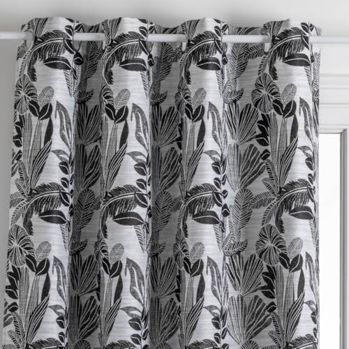 Atmosphera - Vorhang Bejuco mit Jacquardmuster - mit Ösen - schwarz 140x260 cm - Schwarz Atmosphera - Vorhang Bejuco mit Jacquardmuster - mit Ösen - schwarz 140x260 cm - Schwarz von ATMOSPHERA CREATEUR D'INTERIEUR