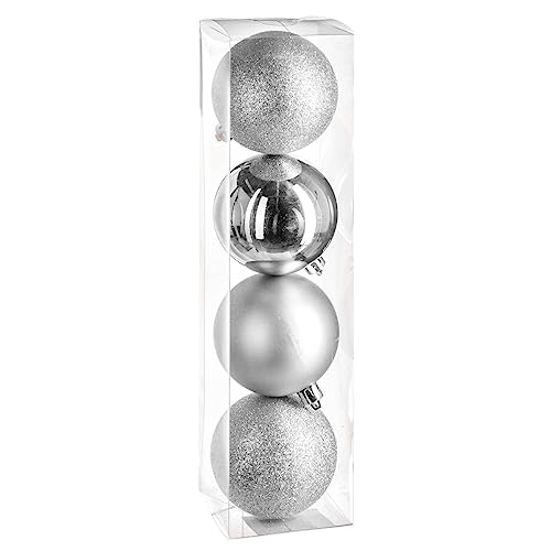 Weihnachtskugel 80 mm x 4 Silber von ATMOSPHERA CREATEUR D'INTERIEUR