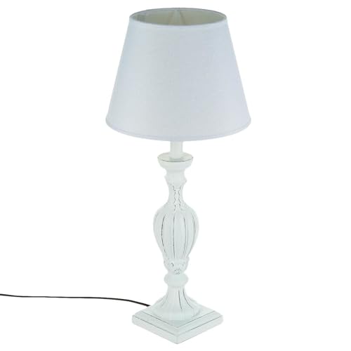 Weiß patinierte Holzlampe H56 von ATMOSPHERA