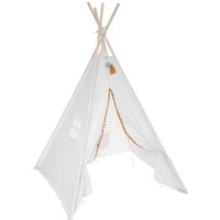 Kinder-Tipi Wapi - ecrubeige - Pappel h. 160 cm Atmosphera Leinen weiß von ATMOSPHERA