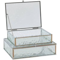 2 Schmuckdosen Ania Metall und Glas versilbert 22x17cm Atmosphera créateur d'intérieur von ATMOSPHERA