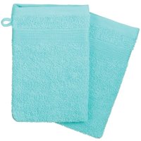 Atmosphera Créateur D'intérieur - 2er-Set Waschhandschuhe - Baumwolle 450 g/m² - aquablau 15 × 21 cm von ATMOSPHERA