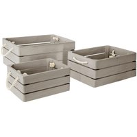 Dekorative Aufbewahrungsboxen, Grau, 3 Stück Dekorative Aufbewahrungsboxen, Grau, 3 Stück von ATMOSPHERA