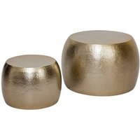 Atmosphera - 2er-Set Couchtisch Issam Metall vergoldet D70 50cm créateur d'intérieur von ATMOSPHERA