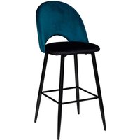 Atmosphera - Barstuhl Kara - Entenblau - Samt créateur d'intérieur von ATMOSPHERA