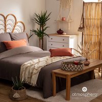Lein-Bettwäsche mit Baumwolle, einfarbig, 240 x 220 cm von ATMOSPHERA