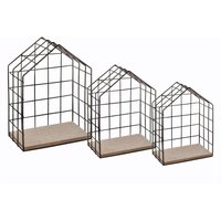 Atmosphera - 3er-Set Wandregale Haus - Metall Draht créateur d'intérieur von ATMOSPHERA