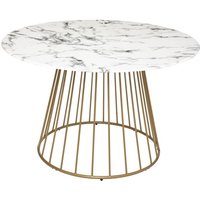 Esstisch Rayo - Platte aus gehärtetem Glas in Marmoroptik - weiß d. 120 cm Atmosphera créateur d'intérieur von ATMOSPHERA