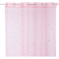 Atmosphera - Fenstervorhang, rosa mit goldenen Sternen - 140 x 250 cm von ATMOSPHERA