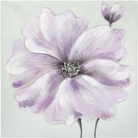 Gemalte Leinwand Blumen 48x48cm - Violett - Violett von ATMOSPHERA