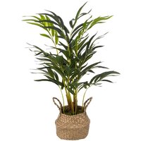 Atmosphera - Künstliche Palme - Topf aus Schilfrohr - H80 cm Beige von ATMOSPHERA