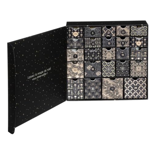 Atmosphera - Adventskalenderbox "24 bougies" - Schwarz von ATMOSPHERA CREATEUR D'INTERIEUR
