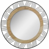 Atmosphera - Runder Spiegel für die Wandmontage mit einem dekorativen Rahmen aus Holz und Metall von ATMOSPHERA