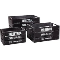 Atmosphera - Set aus 3 Kisten Indus - Metall - schwarz créateur d'intérieur von ATMOSPHERA