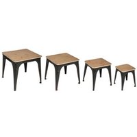 Atmosphera - Set aus 4 Tischen Cierna - Metall und Holz créateur d'intérieur von ATMOSPHERA