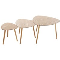 Atmosphera - Set aus 3 Couchtischen Mileo - Naturholz créateur d'intérieur von ATMOSPHERA