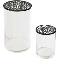 Set aus 2 Vasen aus Metall und Glas - Schwarz von ATMOSPHERA
