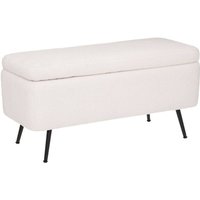 Atmosphera - Sitzbank mit Stauraum, gepolstert mit Boucle-Optik, 100 x 40 x 48,5 cm von ATMOSPHERA