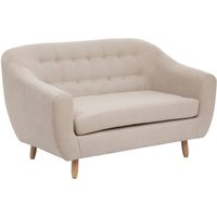 Sofa Retro - 2-sitzig - beige Atmosphera Leinen weiß von ATMOSPHERA