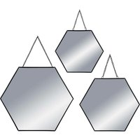 Spiegel Wandspiegel Sechseck Metall 3-er Set von ATMOSPHERA