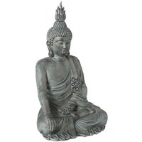 Statuette Buddha sitzend h 106 cm Atmosphera Grau von ATMOSPHERA