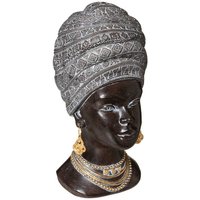 Atmosphera - Statuette Kopf einer afrikanischen Frau - schwarz - H27 -5 cm créateur d'intérieur von ATMOSPHERA