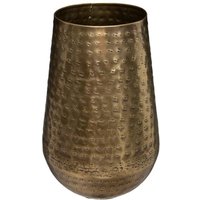Atmosphera - Vase Oasis - gehämmertes Metall - goldfarben h. 23 cm Golden von ATMOSPHERA