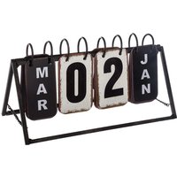 Atmosphera - Kalender Vintage - Metall - schwarz und weiß - 27x15 cm. Schwarz und weiß von ATMOSPHERA