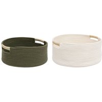 Aufbewahrungskörbe aus Baumwollgeflecht tropical, 2er-Set Aufbewahrungskörbe aus Baumwollgeflecht tropical, 2er-Set von ATMOSPHERA