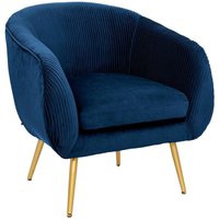 Atmosphera - Blauer Sessel Solaro aus plissiertem Samt créateur d'intérieur von ATMOSPHERA