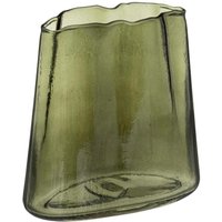 Blumenvase aus grünem Glas, unregelmäßige Form, 20 cm von ATMOSPHERA