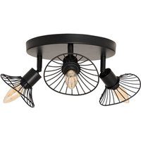 Deckenleuchte 3 Wandleuchten Adelia aus schwarzem Metall D25cm - Atmosphera créateur d'intérieur von ATMOSPHERA