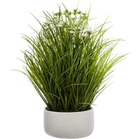 Kunstblume, Grass, 40 cm, weißer Topf von ATMOSPHERA