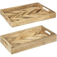 Dekotablett aus Holz WILD, 2er-Set von ATMOSPHERA