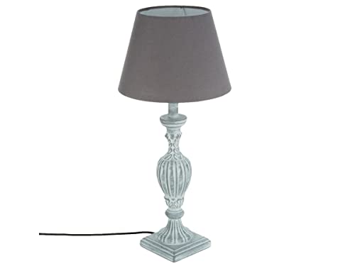 Graue patinierte Holzlampe H56 von ATMOSPHERA CREATEUR D'INTERIEUR