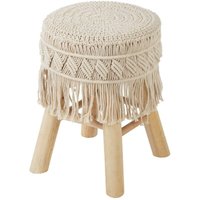 Atmosphera - Hocker - Makramee und Holz créateur d'intérieur von ATMOSPHERA