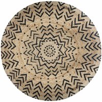 Atmosphera - Jute-Teppich, rund, ø 120 cm, geometrischer Aufdruck von ATMOSPHERA